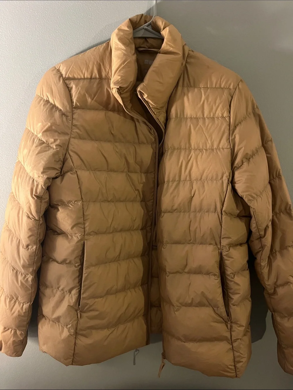 Cream/Brown Winter Puffer Coat